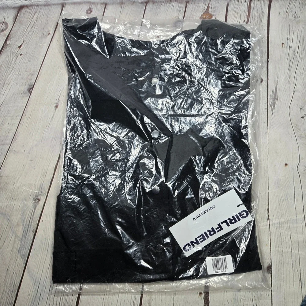Girlfriend Collective Raquel Snap Front‎ Cropped Jacket Black Large 2022-JB-LG